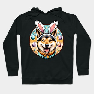 Swedish Vallhund Celebrates Easter with Bunny Ears Hoodie